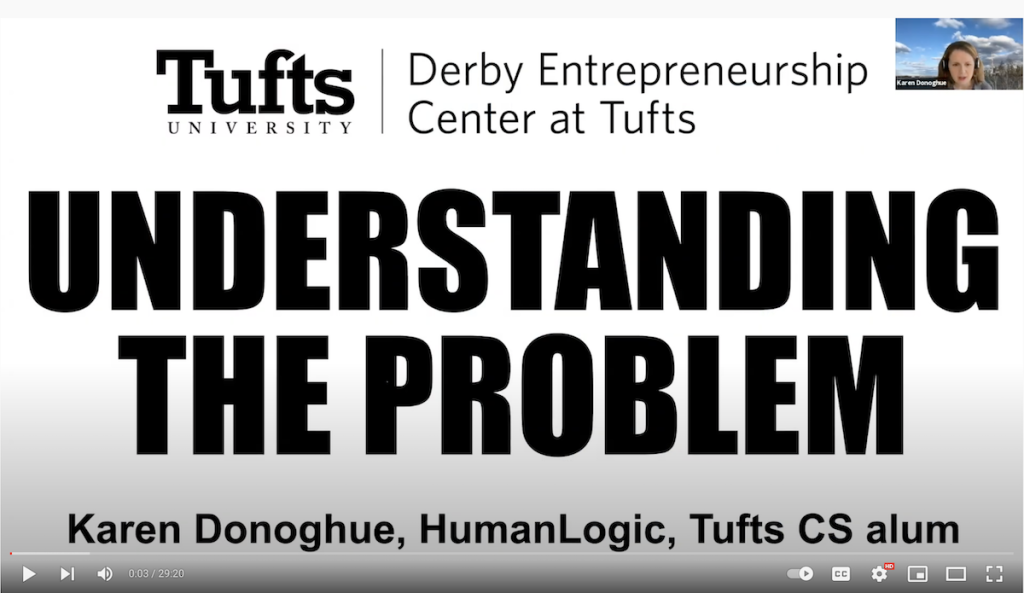 Jumbo Cafe Workshop: Understanding the Problem with Karen Donoghue from HumanLogic (hosted by the Derby Entrepreneurship Center at Tufts University)